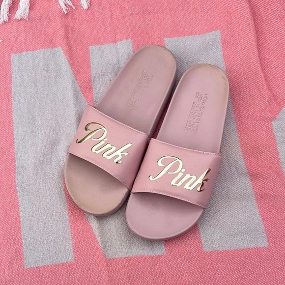 PINK Victoria's Secret Pink Slide Sandals - Picture 1 of 3